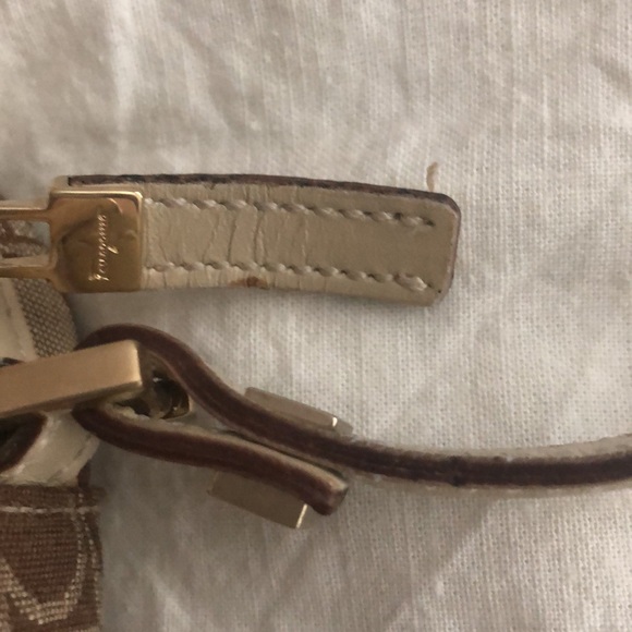 Vintage Salvatore Ferragamo Gancini Print Canvas Mini Shoulder Bag - Picture 7 of 13